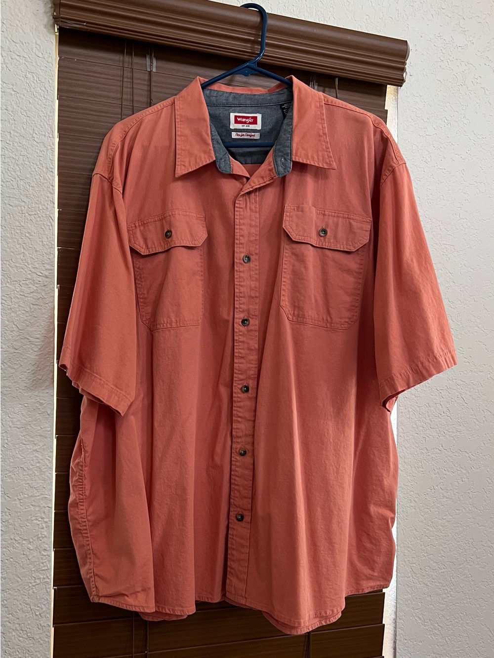 Wrangler Orange Casual Button Down Shirt